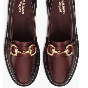 G.H. Bass & Co. Burgundy Loafers with Gold Accents